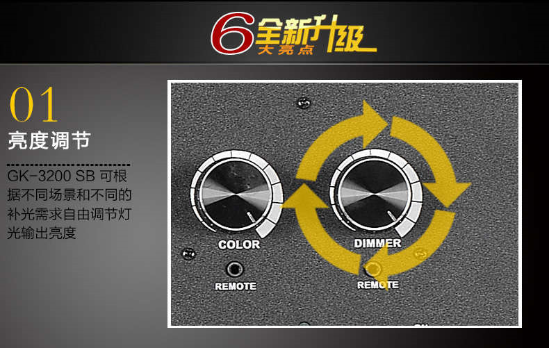 Tolifo圖立方GK-3200SB極光LED影視燈100W雙調光